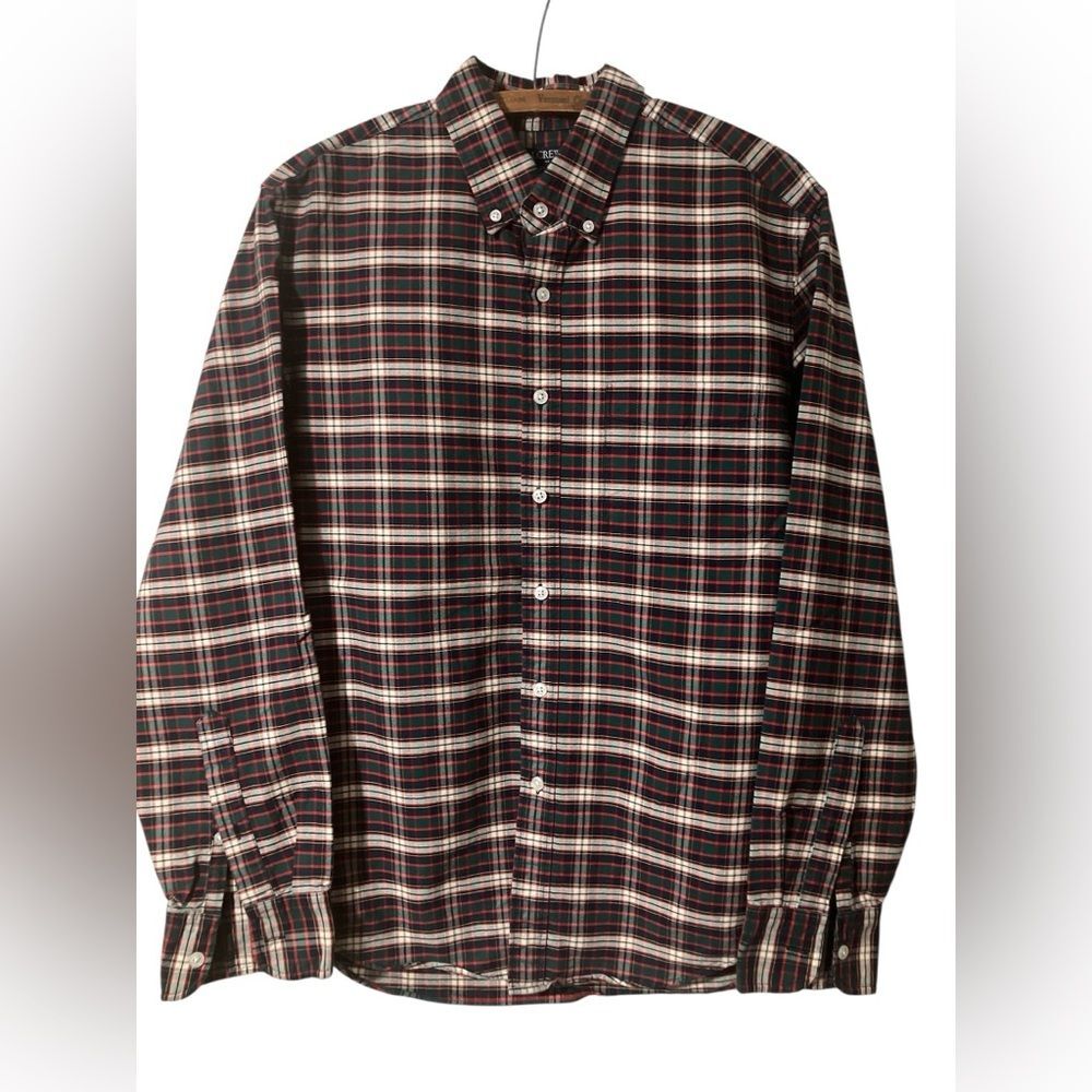 J Crew Shirt Size M Cotton Plaid Holiday Casual Button Up